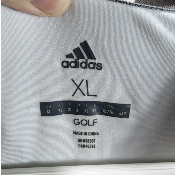 Adidas Shirt Mens Extra Large Golf Silo Ridge Country Club White Gray Preppy - Picture 6 of 7